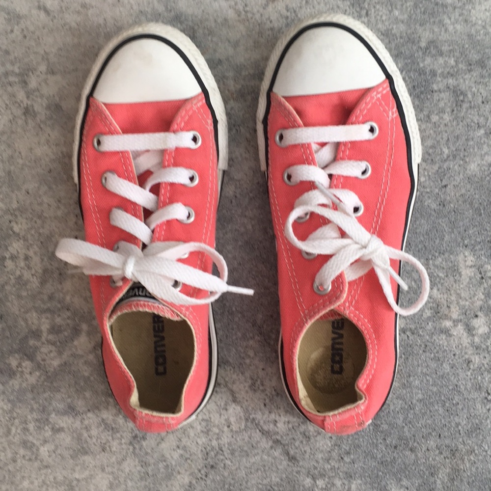 Girls salmon Converse sneakers size 13.